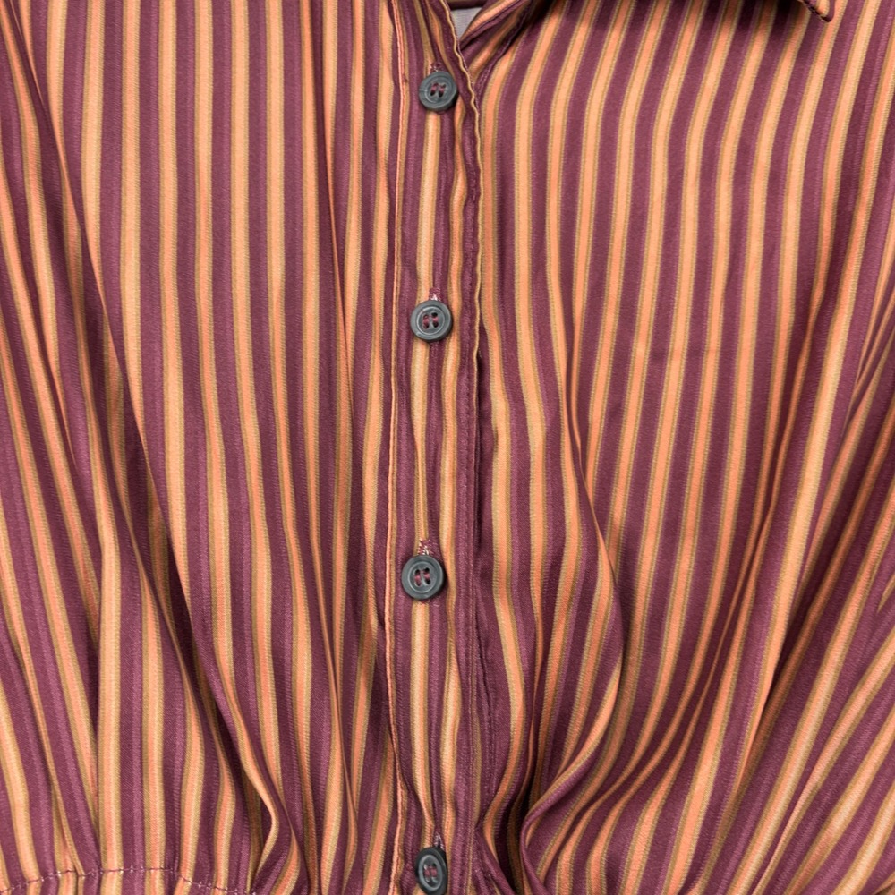 Free People X Revolve My Everything Wrap Top Blouse M Cropped Satin Chocolate - Picture 6 of 15